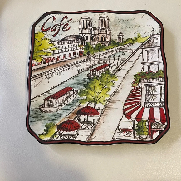 Certified International Cafe Parisian Scene Decorative Plate - Picture 1 of 6